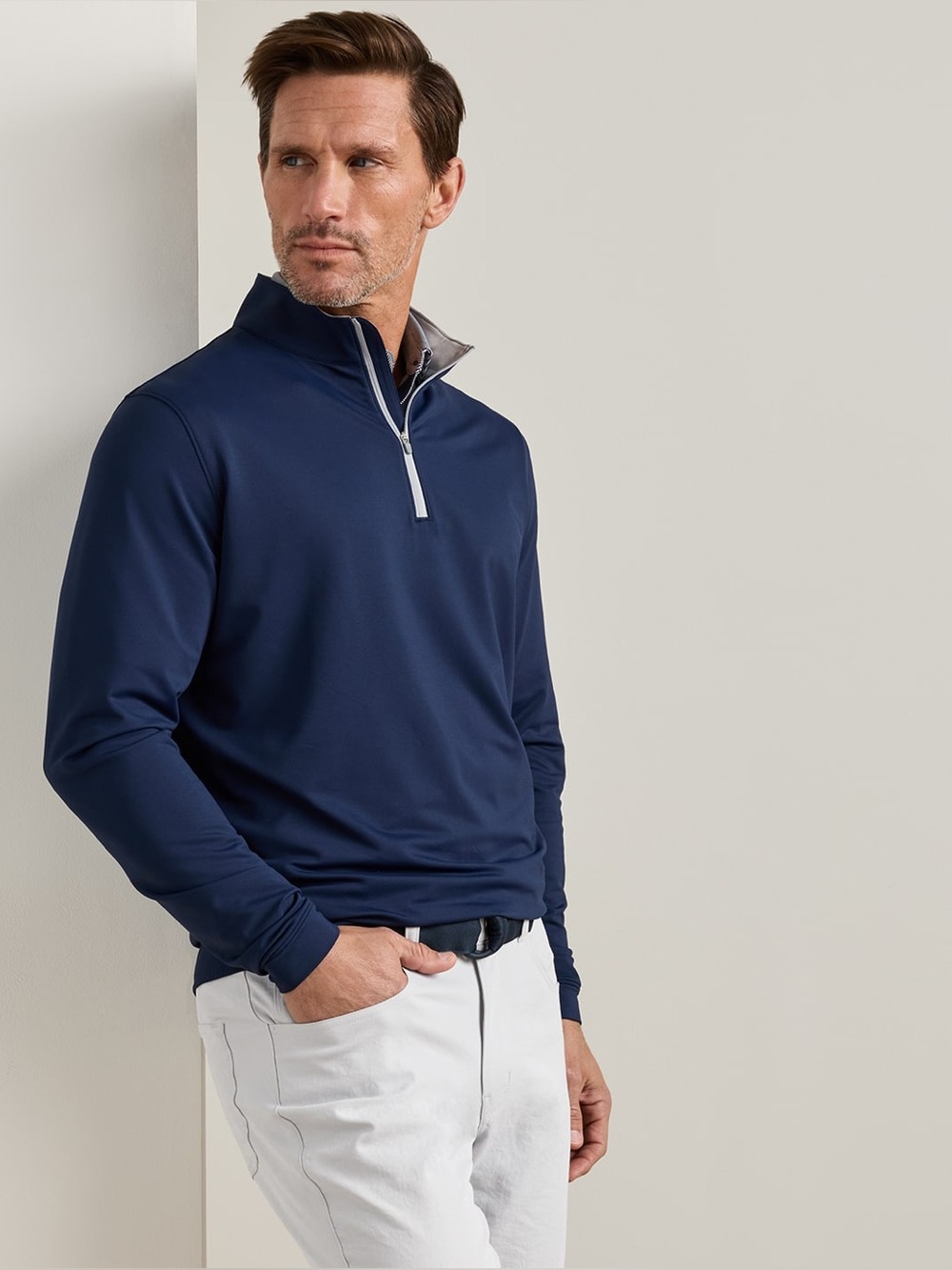 Peter Millar Crown Sport Perth 1/4 Zip Pullover Navy Blue Men's XL